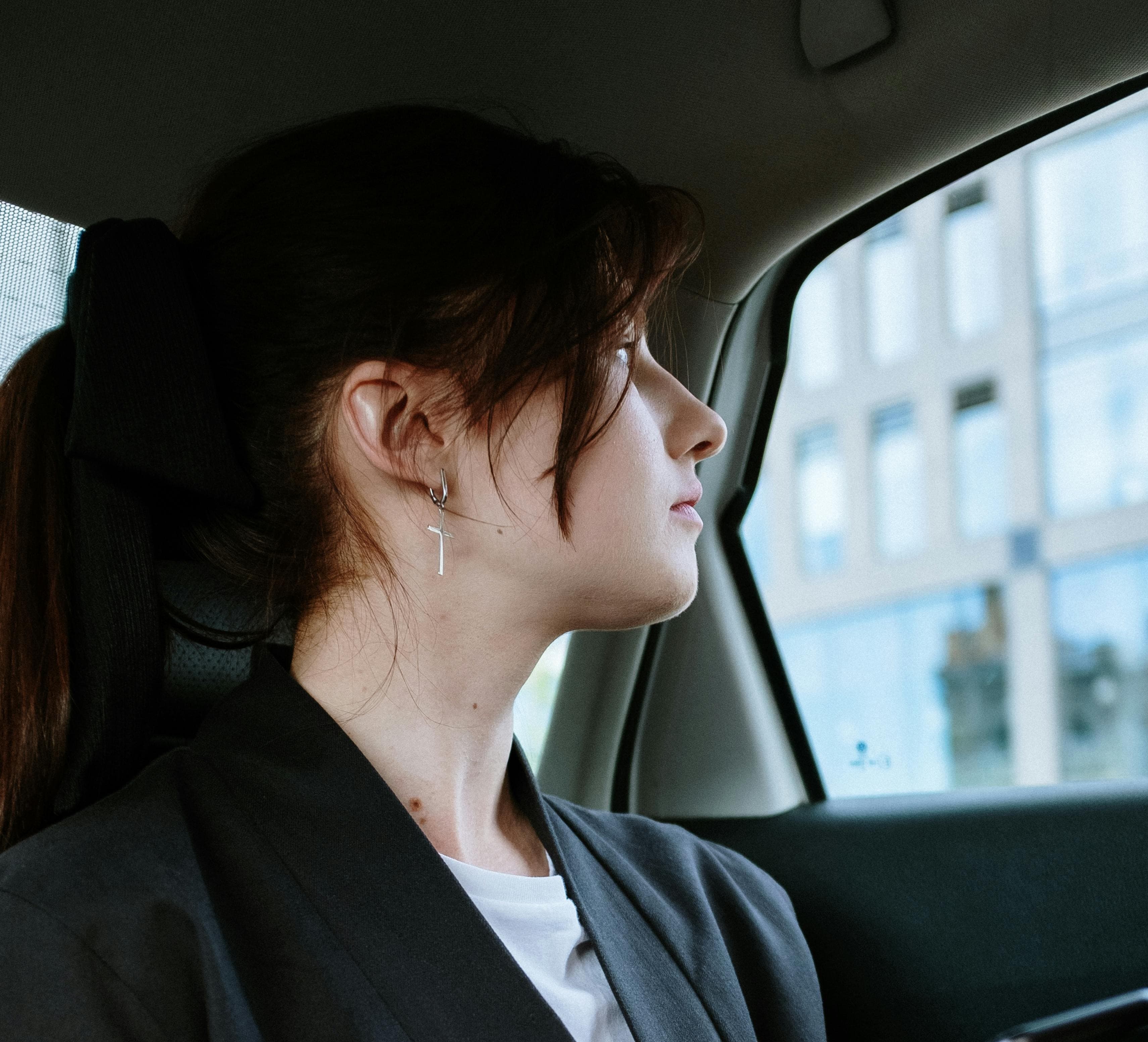 Employee riding comfortably in a corporate vehicle